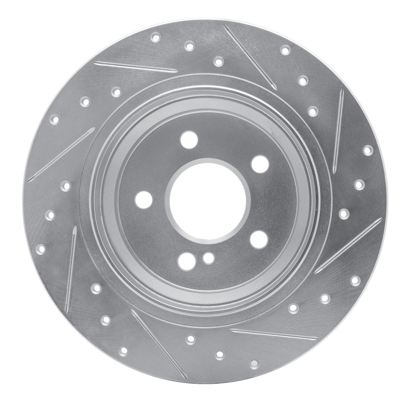 Mercedes-Benz E200 Brake Rotor (1) - Rear Left - R1 Concepts - Drilled & Slotted - Silver - `03-`16